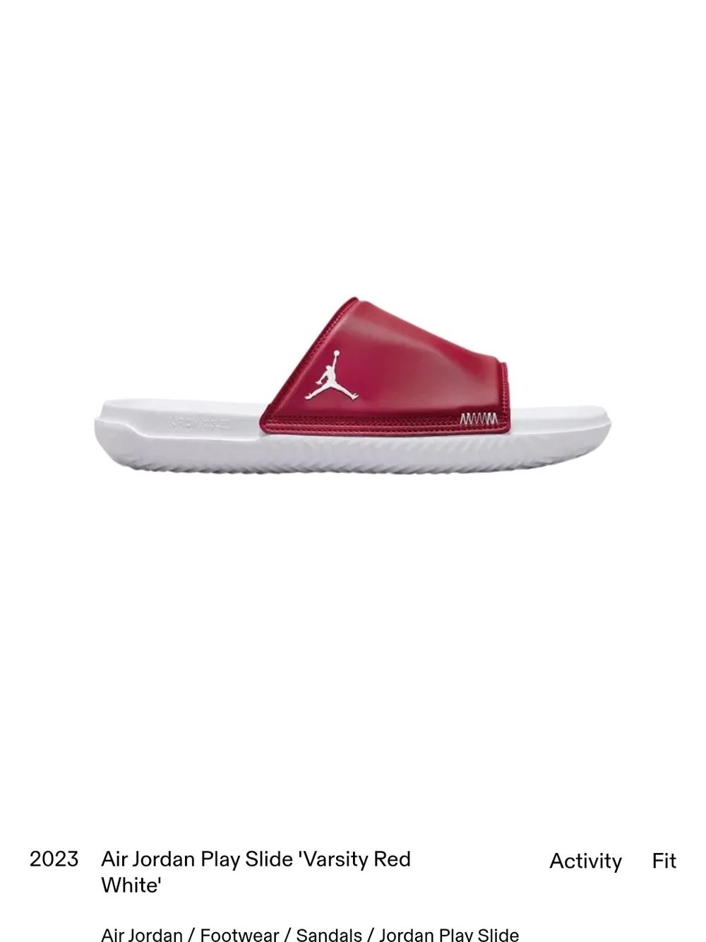 Jordan Play Slide Varsity Red / White